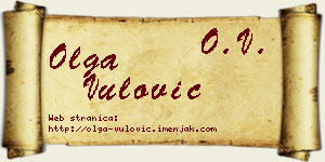 Olga Vulović vizit kartica